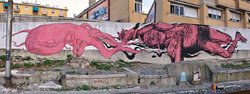Graffiti im Hafen von Ancona