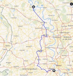 Route aufgezeichnet mit Calimoto Rückweg