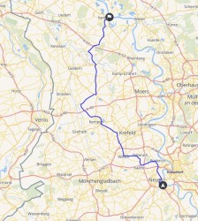 Route aufgezeichnet mit Calimoto Hinweg