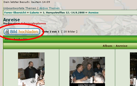 &quot;Bild hochladen&quot; anklicken